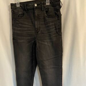 AE American Eagle Black Wash Highest Rise Jegging Next Level Stretch Womens 12 L
